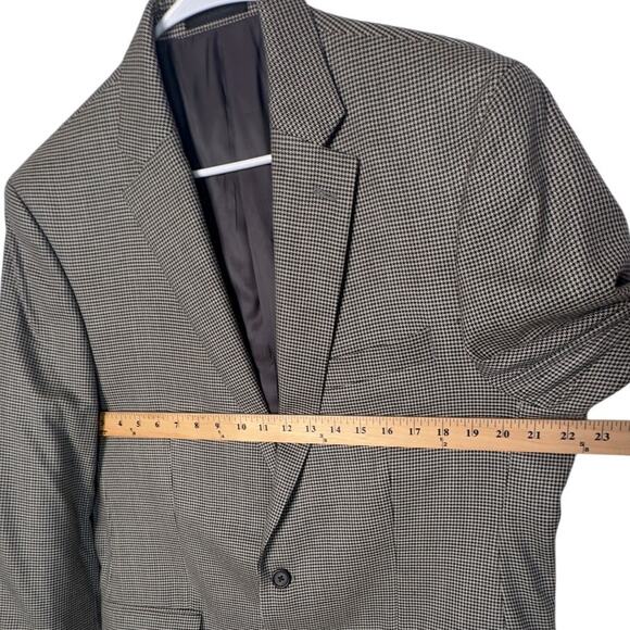 Ralph Lauren Man's 44R Houndstooth Wool Silk Blazer 2 Button Jacket Gray Black - Picture 6 of 8